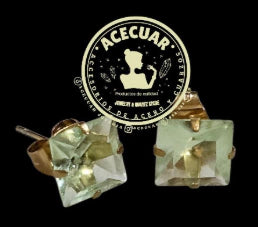 Aretes pequeños verde