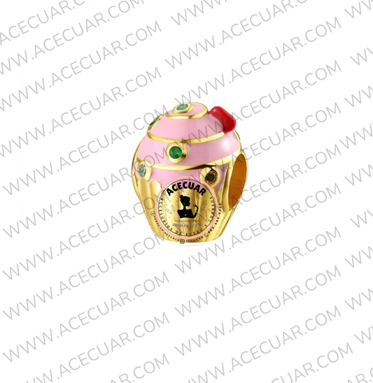 Cupcake dorado charm 925
