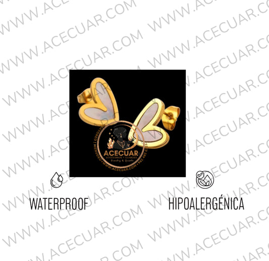 Corazon blanco arete