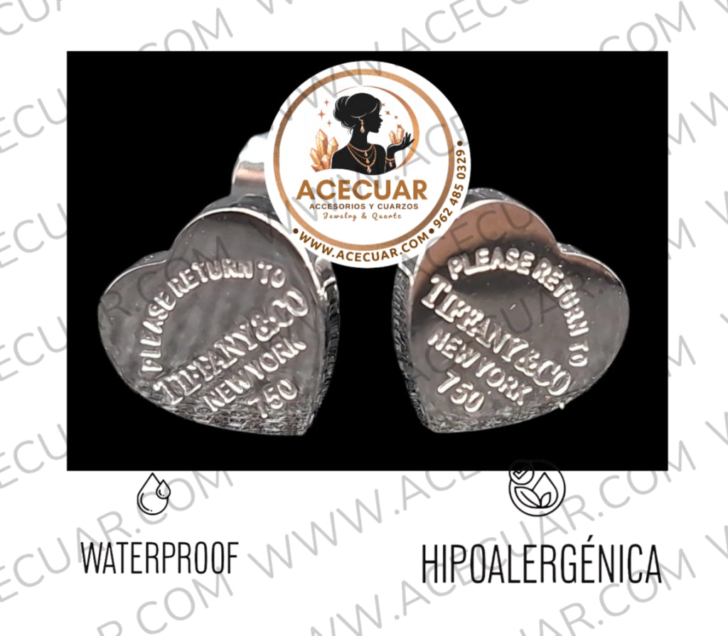 Aretes Tiffany plateado