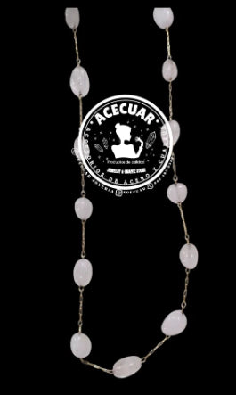Cadena con cuarzos acero inoxidable